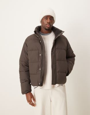 Abercrombie & Fitch Abercrombie & Fitch ultra puffer jacket in brown-Neutral