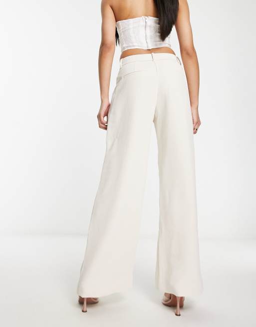 Abercrombie Fitch ultra wide leg pants in beige