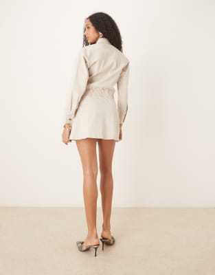 Abercrombie & Fitch utility detail skort dress in beige