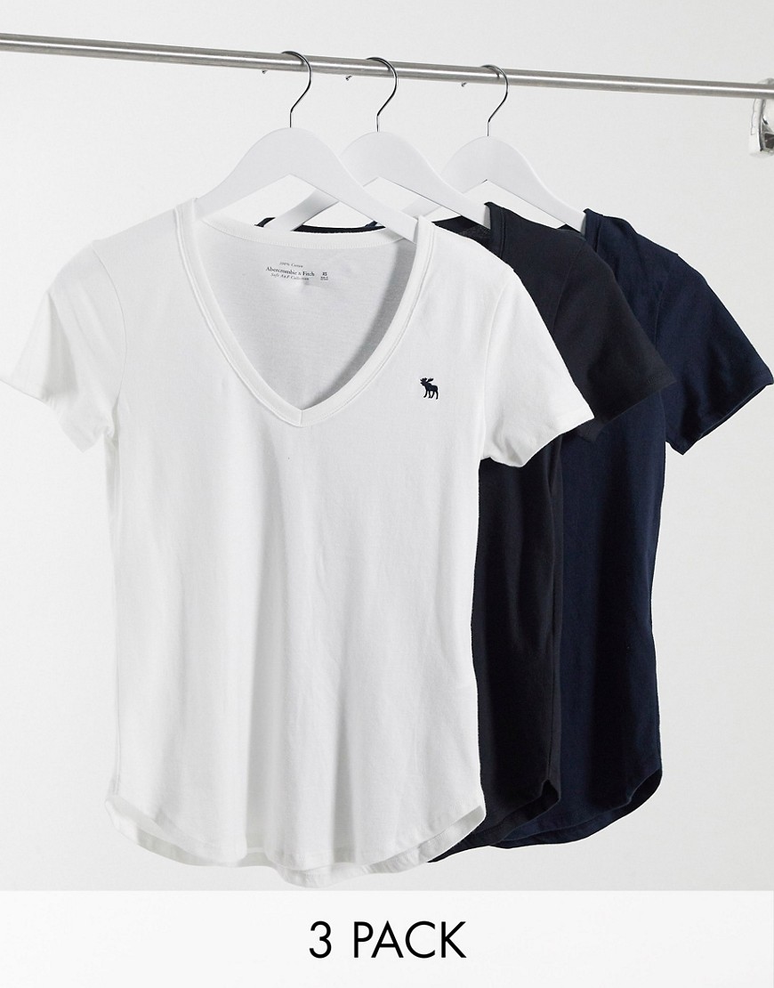 Abercrombie & Fitch V Neck 3 Multipack T-shirt