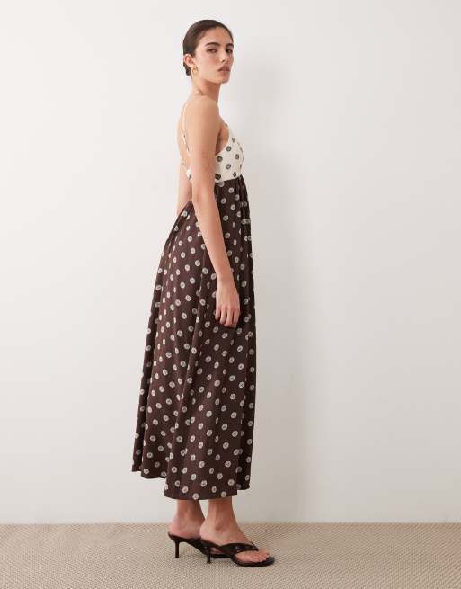 chinese dress ladies Cozy Loungewear Racerback Maxi Dress with Built in Shelf Bra M / Seaside Garden Light