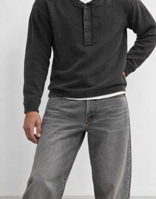 Abercrombie & Fitch vaqueros baggy en lavado gris oscuro, 7 de 10