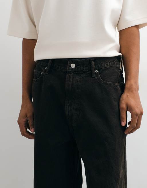 Abercrombie & Fitch - vaqueros baggy en negro marrón, 4 de 5