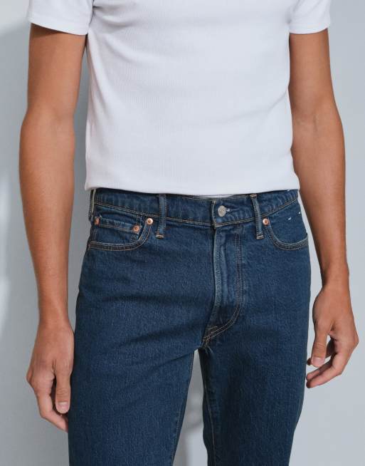 Abercrombie & Fitch - vaqueros rectos de corte 90s en lavado azul índigo, 3 de 5