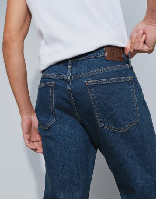 Abercrombie & Fitch - vaqueros rectos de corte 90s en lavado azul índigo, 4 de 5