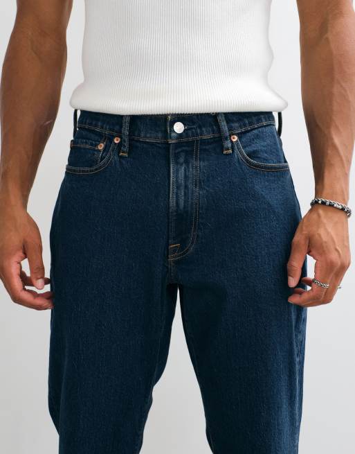 Abercrombie & Fitch vaqueros rectos elásticos en lavado azul índigo, 4 de 9