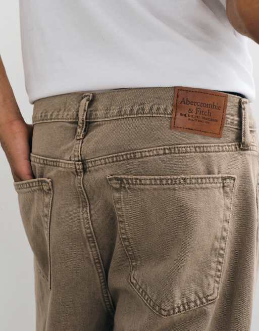 Abercrombie & Fitch - vaqueros relaxed fit en lavado marrón, 5 de 5