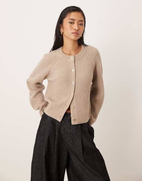 Abercrombie & Fitch - Vest met ronde hals en knoopsluiting in lichtbeige - view 1