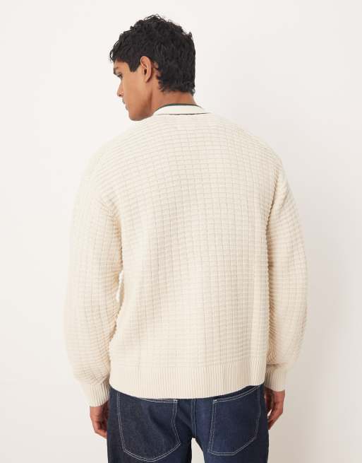 Abercrombie & Fitch - Vest met V-hals in crème, 3 van 5