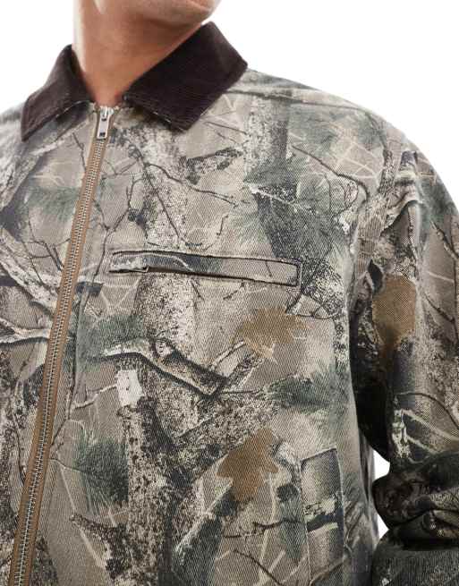 Abercrombie & Fitch - Veste de travail courte à fermeture éclair et imprimé camouflage - Multicolore, 3 de 4