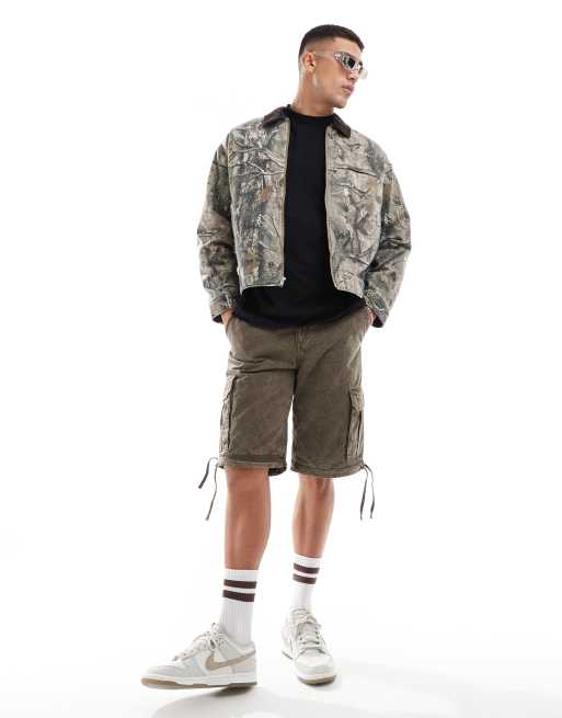 Abercrombie & Fitch - Veste de travail courte à fermeture éclair et imprimé camouflage - Multicolore, 4 de 4