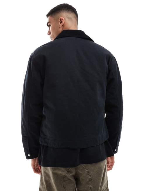 Abercrombie & Fitch - Veste de travail courte à fermeture éclair - Noir délavé, 2 de 4