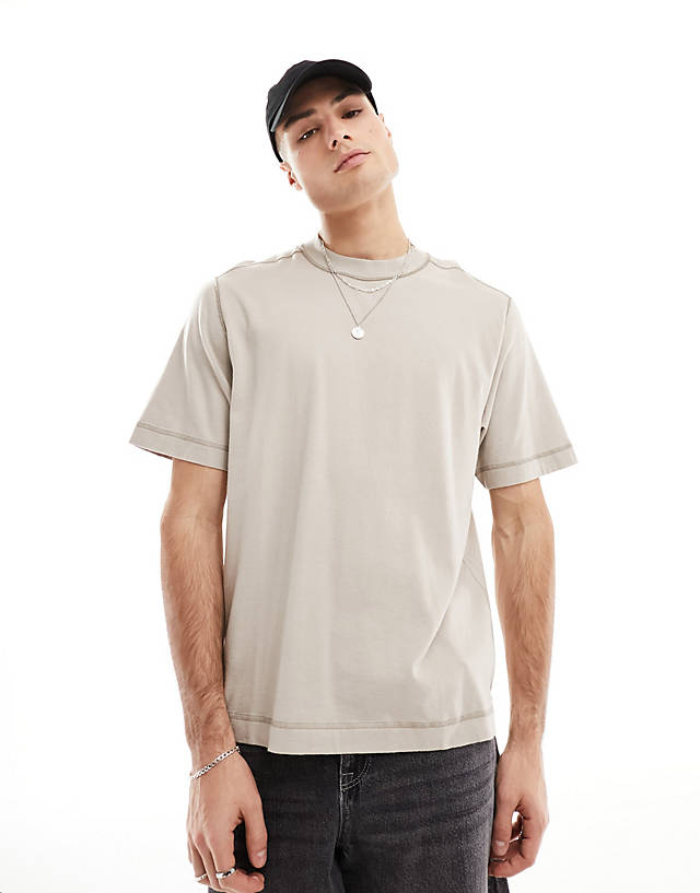 Abercrombie & Fitch - vintage blank relaxed fit t-shirt in taupe