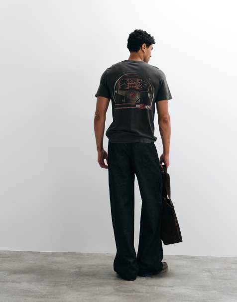 Abercrombie & Fitch vintage car back print t-shirt i tvättad svart - view 1