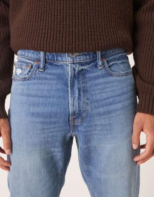 Abercrombie & Fitch – Vintage Stretch – Gerade Jeans in mittelblauer Waschung, 4 von 5