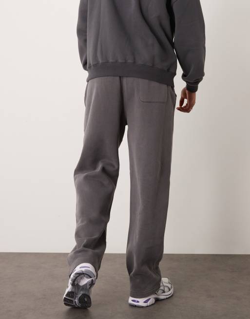 Abercrombie Fitch vintage wash open hem joggers in mid grey