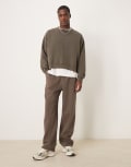 [Abercrombie & Fitch] Abercrombie & Fitch vintage wash open hem trackies in brown W33-W34 brown