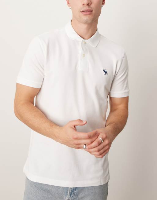Abercrombie & Fitch – Vit, blå och svart pikétröja, 3-pack, 2 av 4