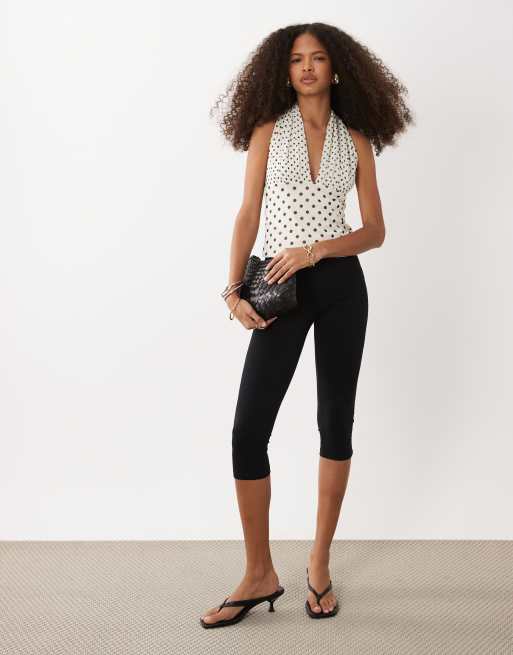 Abercrombie & Fitch – Vit, prickig topp i mesh med djup urringning, 2 av 4