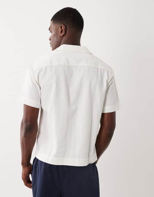 Abercrombie & Fitch – Vit skjorta med korta ärmar och tryck, 3 av 5