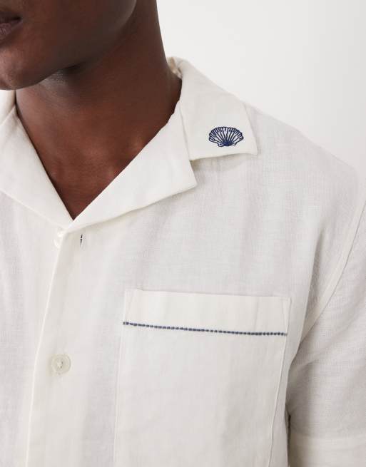Abercrombie & Fitch – Vit skjorta med korta ärmar och tryck, 4 av 5
