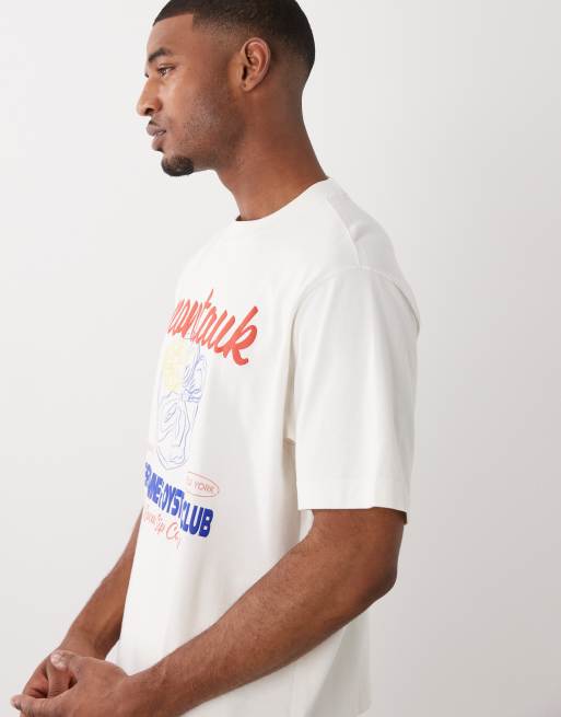 Abercrombie & Fitch – Vit t-shirt med Montawk-tryck, 4 av 5