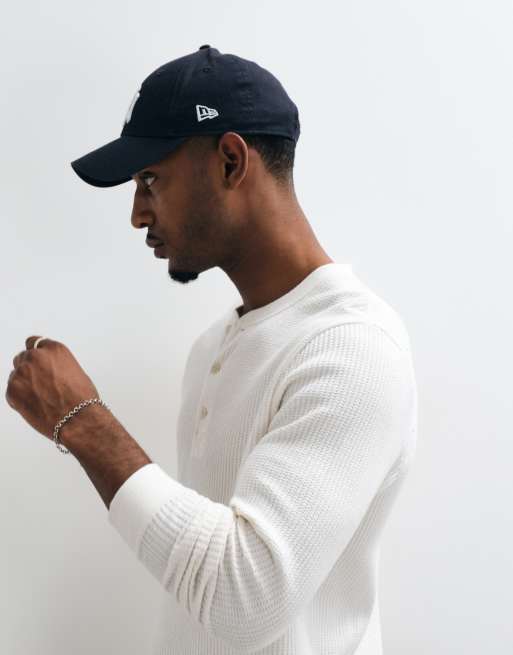 Abercrombie & Fitch waffle henley top in white, 4 of 5