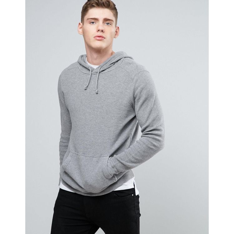 Abercrombie & Fitch Waffle Hoodie in Gray Heather
