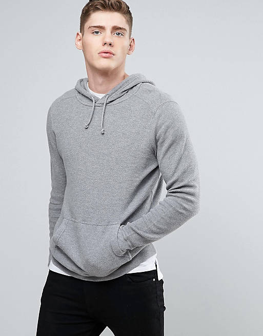 Abercrombie & Fitch Waffle Hoodie in Grey Heather | ASOS