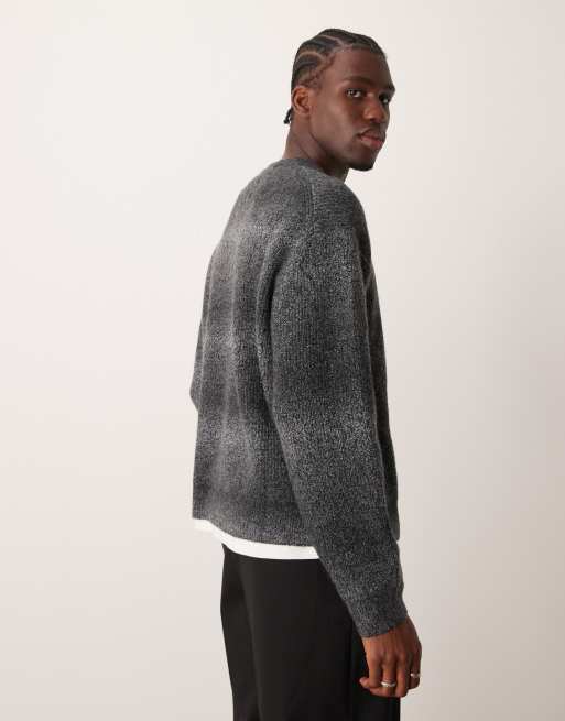 Abercrombie & Fitch – Warm Handed – Oversize-Strickpullover in Grau mit Space-Dye-Muster, 3 von 4