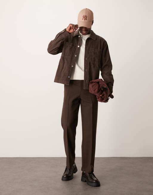 Abercrombie & Fitch washed cord overshirt in brown, 2 of 4