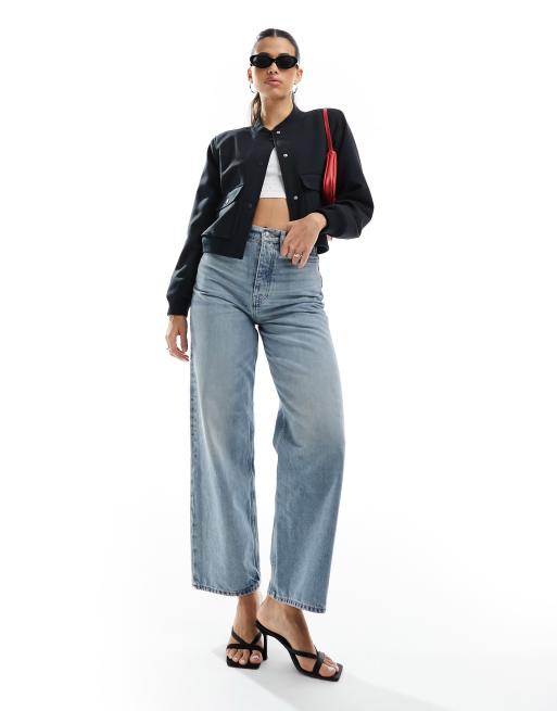 Abercrombie & Fitch – Weich strukturierte Bomberjacke in Schwarz, 2 von 4