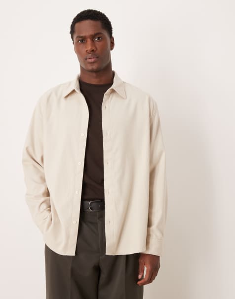 Abercrombie & Fitch – Weiches Relaxed-Fit-Hemd in Creme - view 1