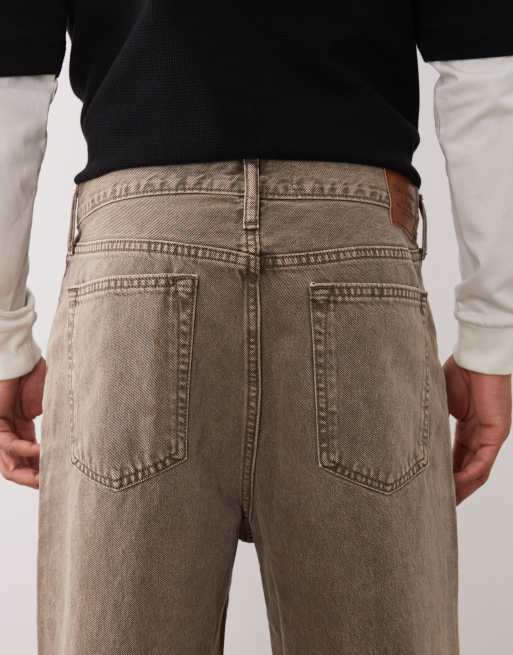 Abercrombie & Fitch – Weit geschnittene Jeans in Braun, 4 von 5