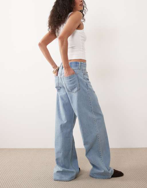 Abercrombie & Fitch – Weit geschnittene Jeans in hellblauer Waschung mit hohem Bund, 2 von 5