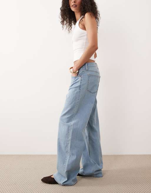 Abercrombie & Fitch – Weit geschnittene Jeans in hellblauer Waschung mit hohem Bund, 3 von 5