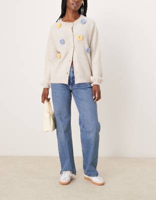 Thumbnail - Abercrombie & Fitch - Weit geschnittene Jeans in Mittelblau mit niedrigem Bund