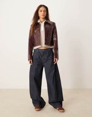 Abercrombie & Fitch - Weite Jeans in Indigoblau mit bauschigem Beinschnitt