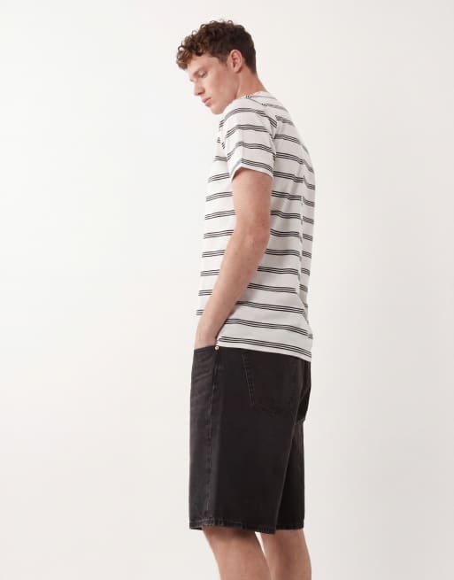 Abercrombie & Fitch – Weite Jeans-Shorts in schwarzer Waschung, 3 von 5