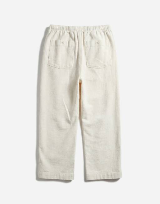 Abercrombie & Fitch – Weite, rustikale Hose aus Baumwoll-Leinenmix in Weiß, 7 von 12