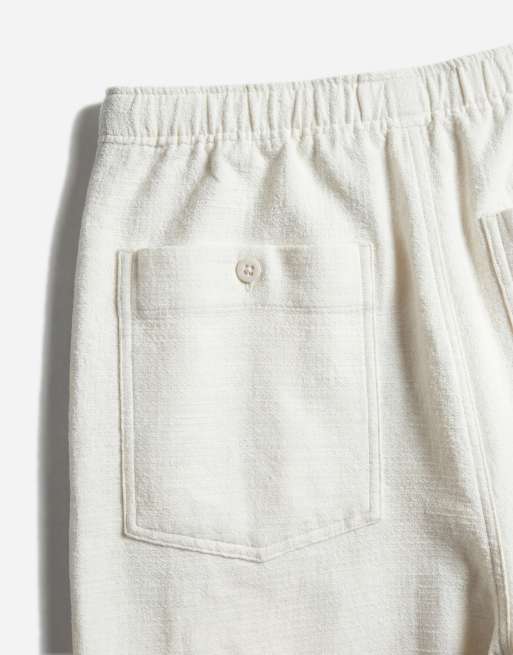 Abercrombie & Fitch – Weite, rustikale Hose aus Baumwoll-Leinenmix in Weiß, 8 von 12