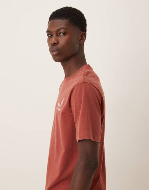 Abercrombie & Fitch western graphic back print t-shirt in red, 4 of 5