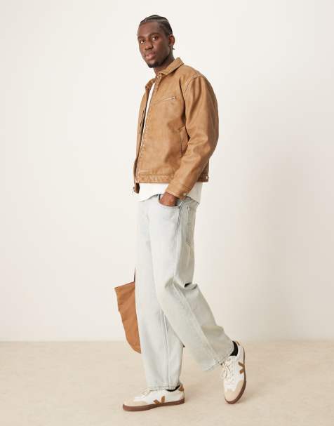 Abercrombie & Fitch - Western jack van imitatieleer in bruin - view 1