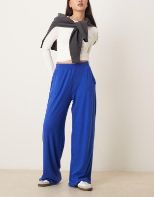 Abercrombie & Fitch Wide Leg Lounge Pants In Blue