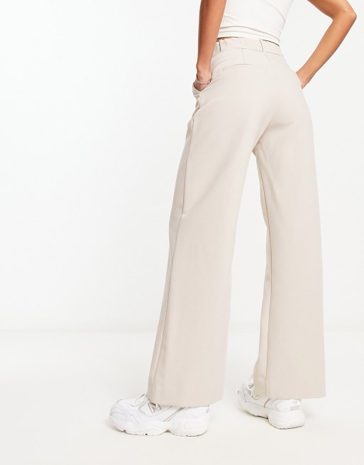 Abercrombie & Fitch wide leg tailored pants in grey, 2 of 4