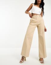 Topshop twill pants in cream