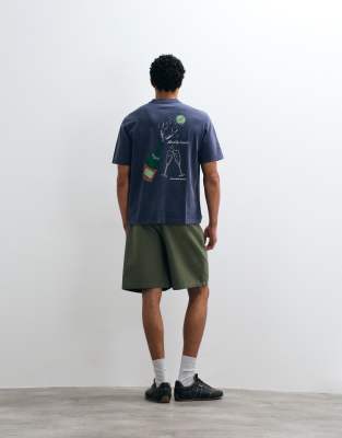 Футболка с рисунком Abercrombie &amp Fitch Wimbledon на спине темно-синего цвета