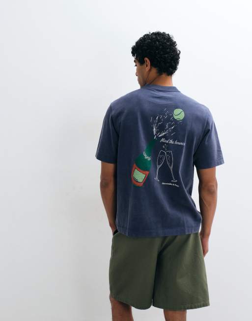 Abercrombie & Fitch Wimbledon back graphic t-shirt in navy, 2 of 5
