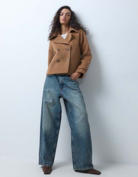 Abercrombie & Fitch wool blend cropped jacket in camel - view 1