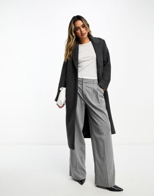 Abercrombie & Fitch wool tailored coat in charcoal